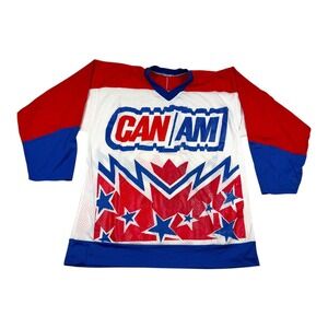 Vintage 1980's Can Am Racing Shirt Mens Medium Red White Blue Mesh Jersey USA